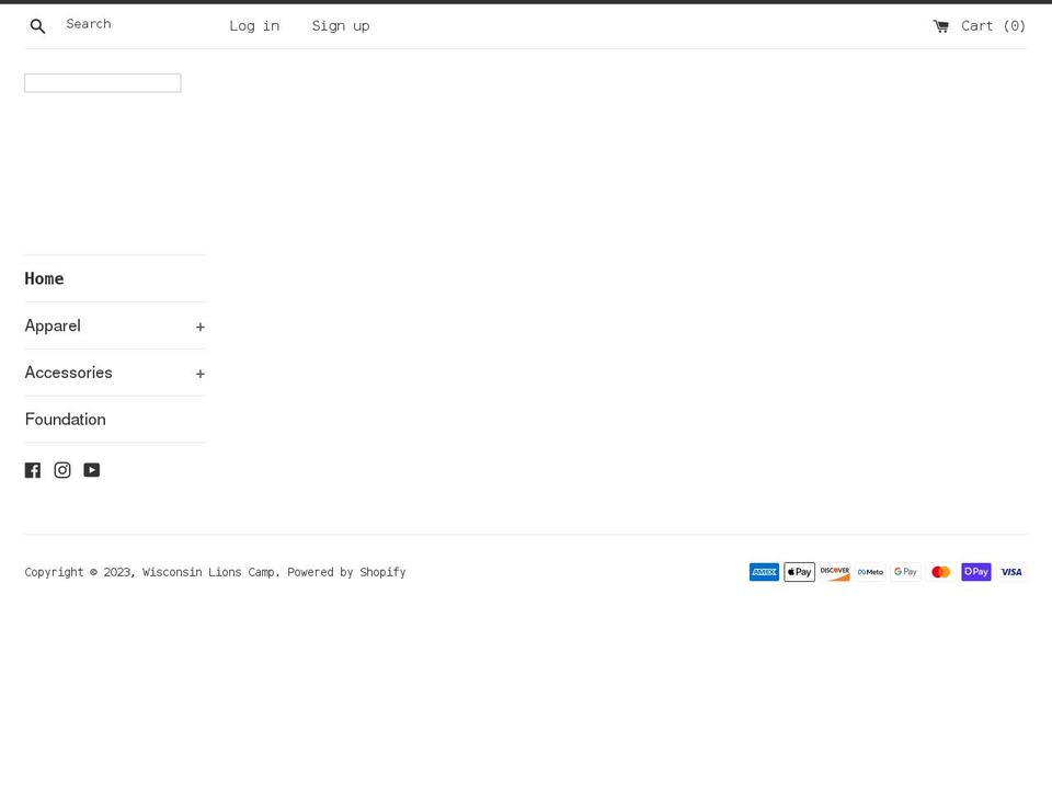 wisconsin-lions-camp.myshopify.com shopify website screenshot