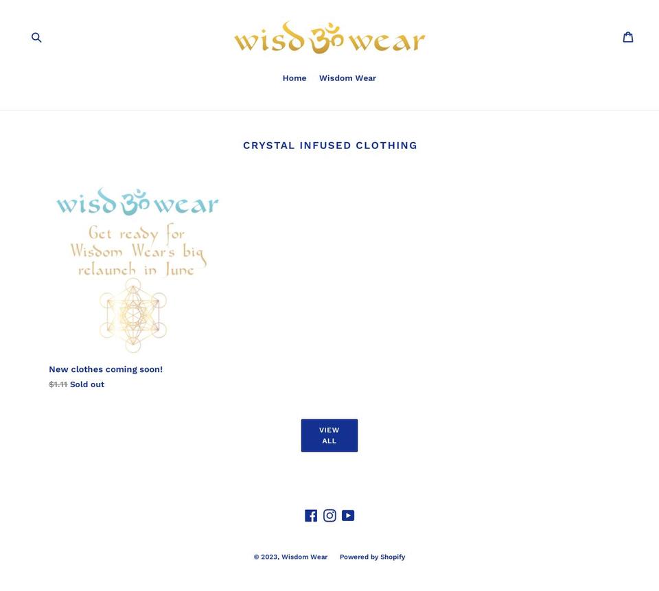 wisdomwear.org shopify website screenshot