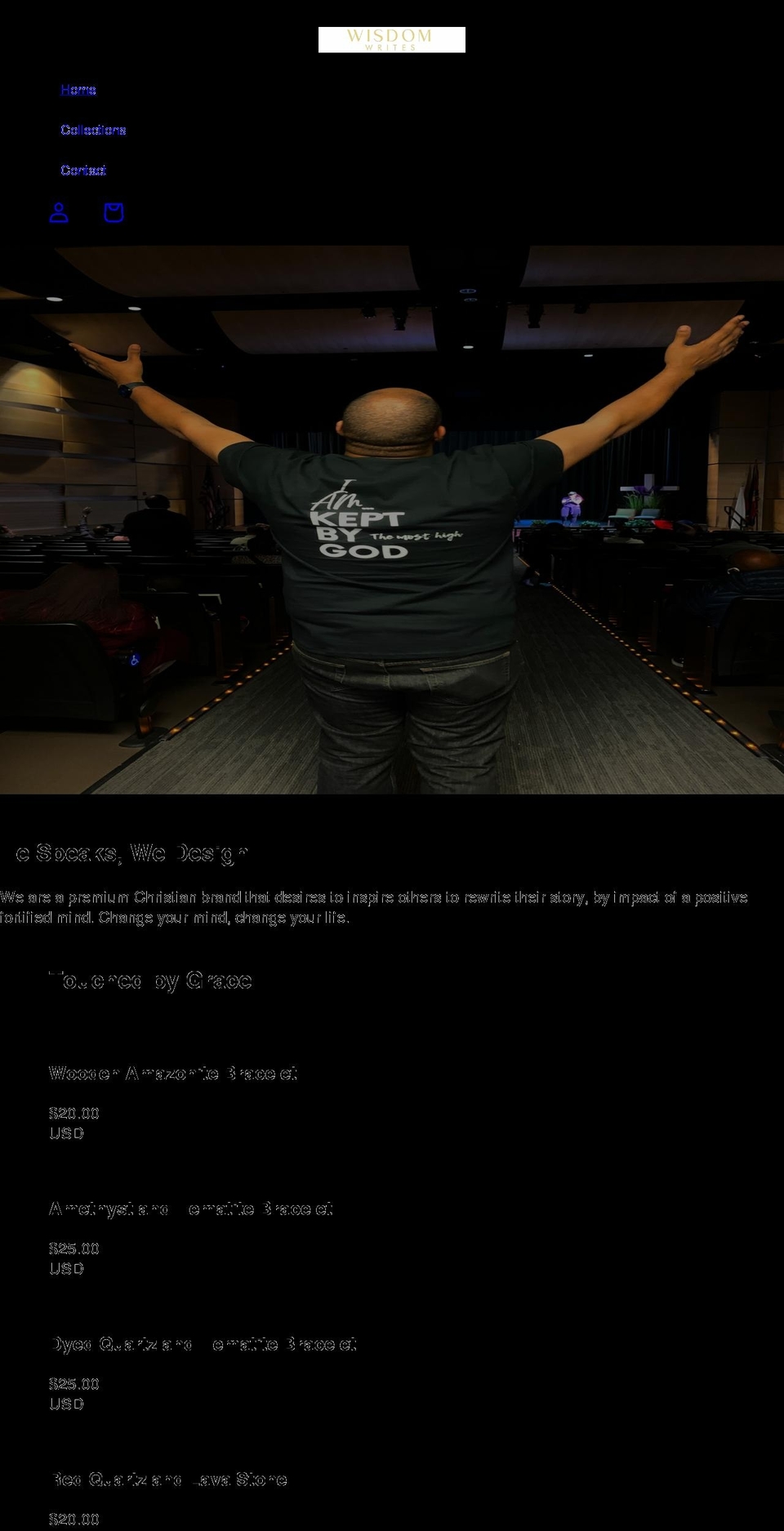 wisdomwrites.com shopify website screenshot