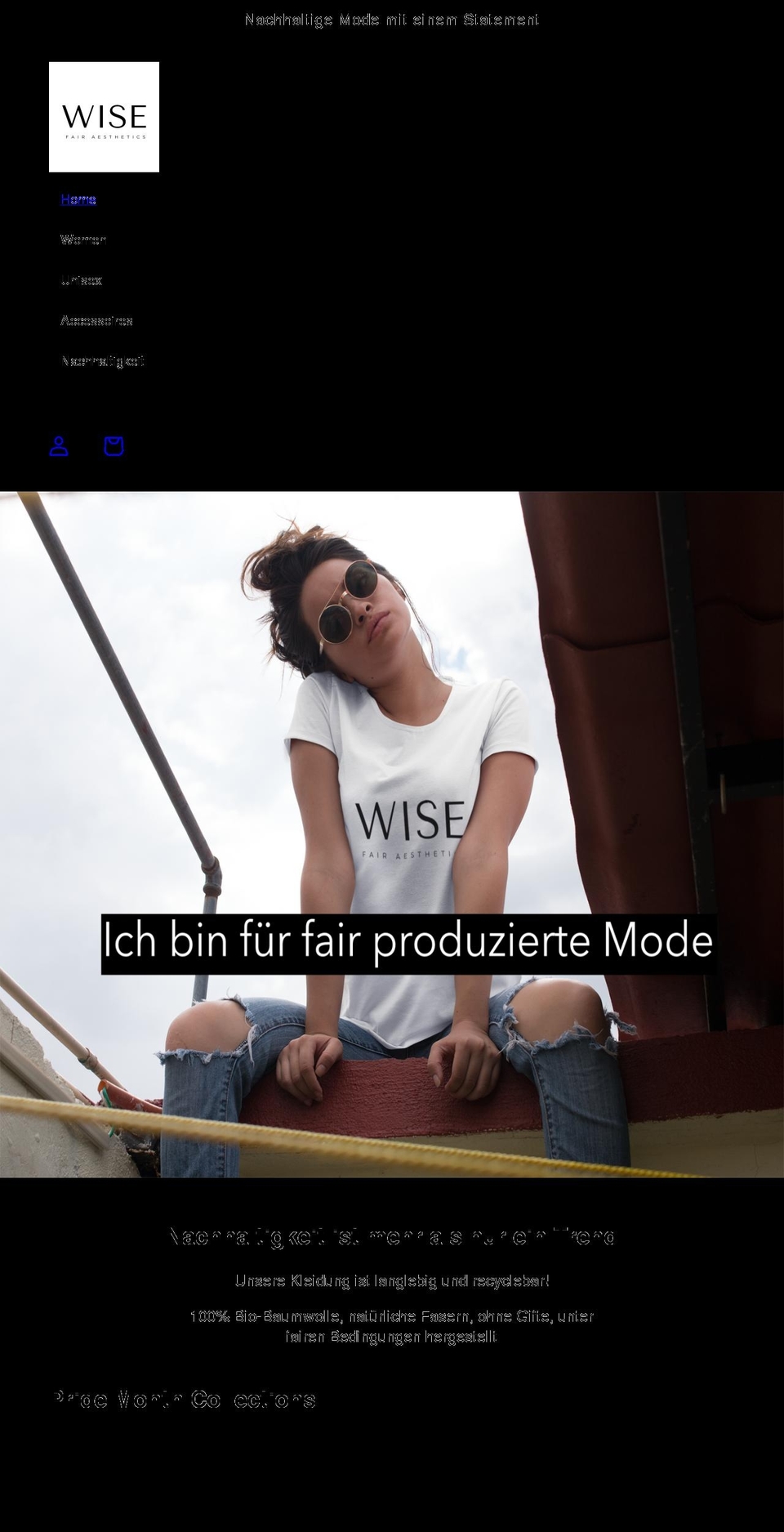 wise-clothing.com shopify website screenshot