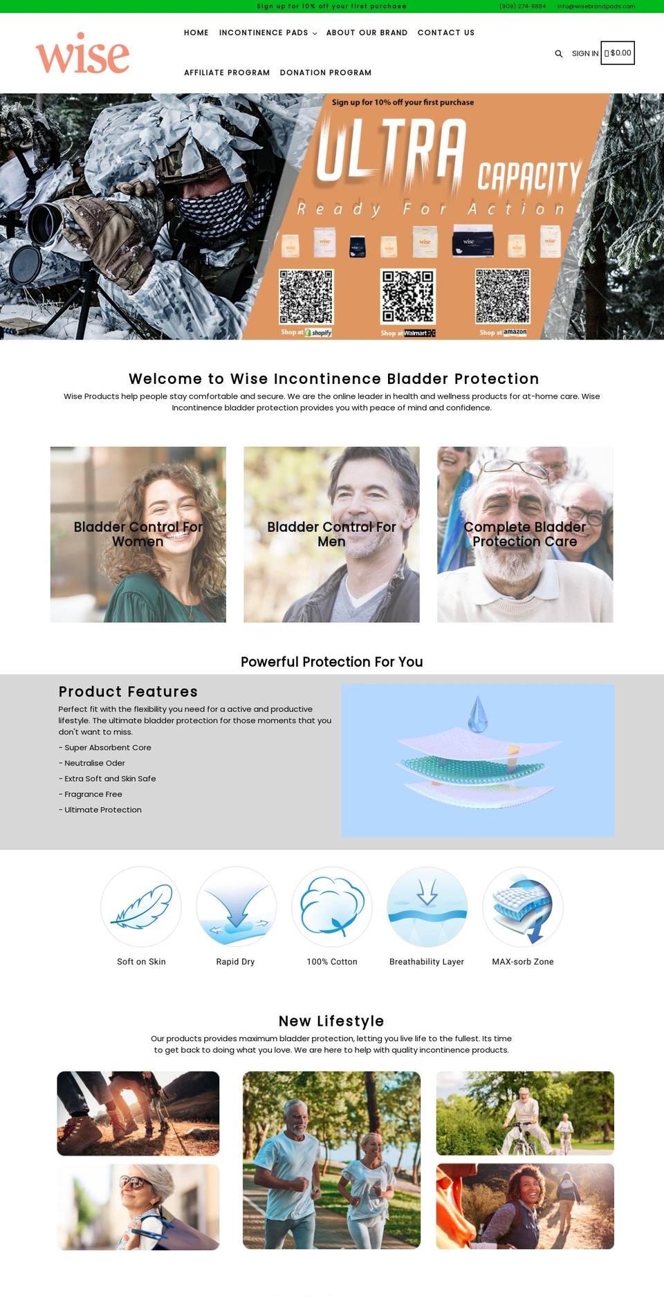 wisebrandpads.com shopify website screenshot