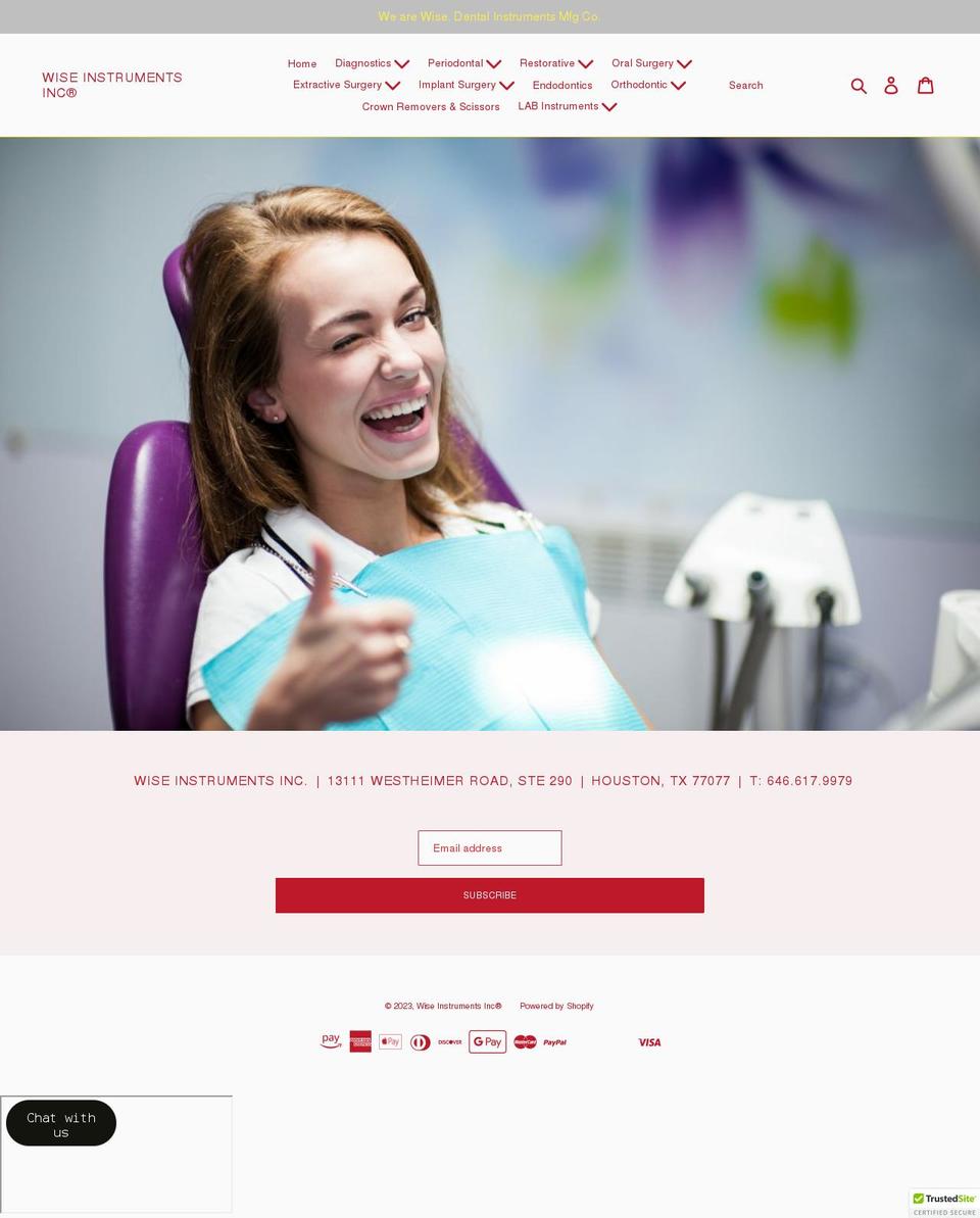 wiseinstrumentsinc.com shopify website screenshot