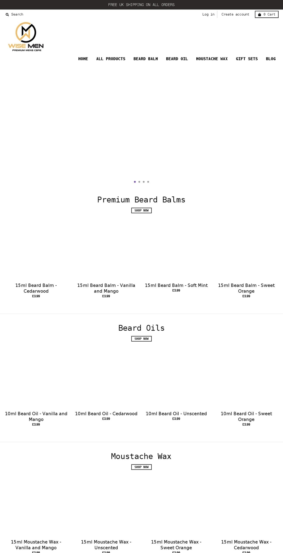 wisemencare.co.uk shopify website screenshot