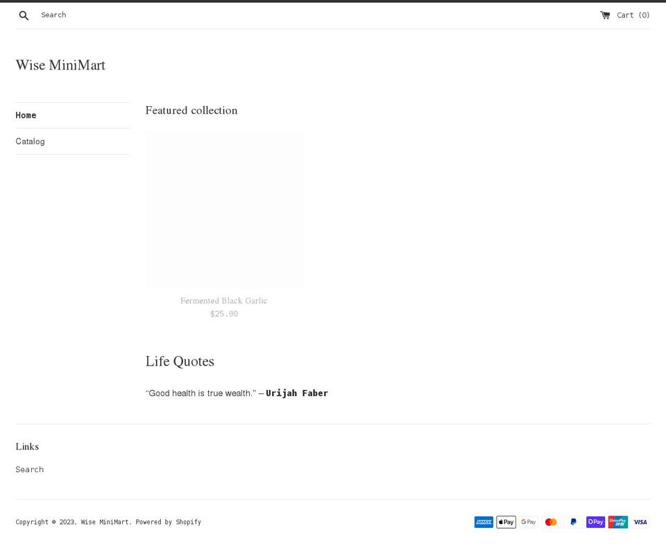 wiseminimart.com shopify website screenshot
