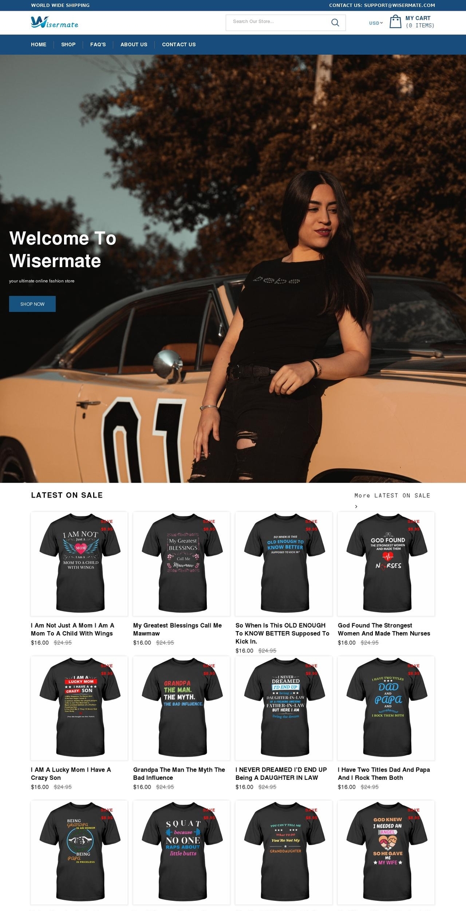 wisermate.com shopify website screenshot