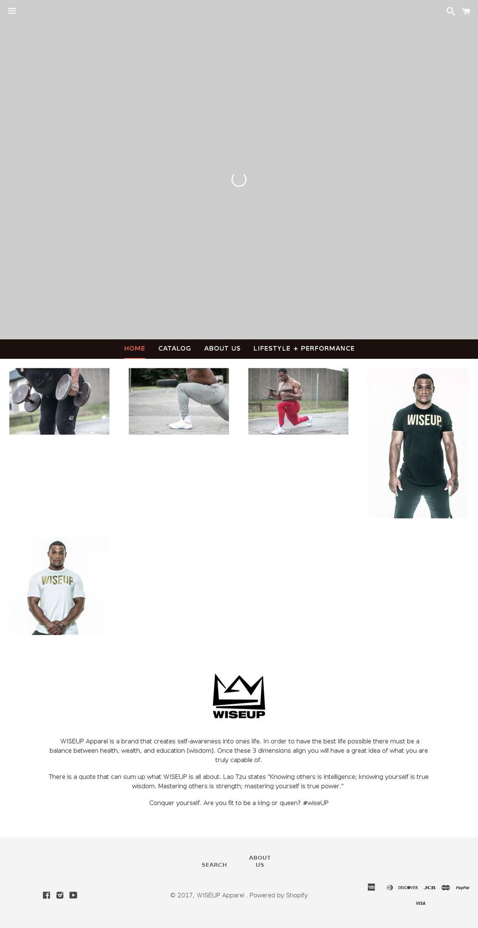 wiseup-apparel.com shopify website screenshot