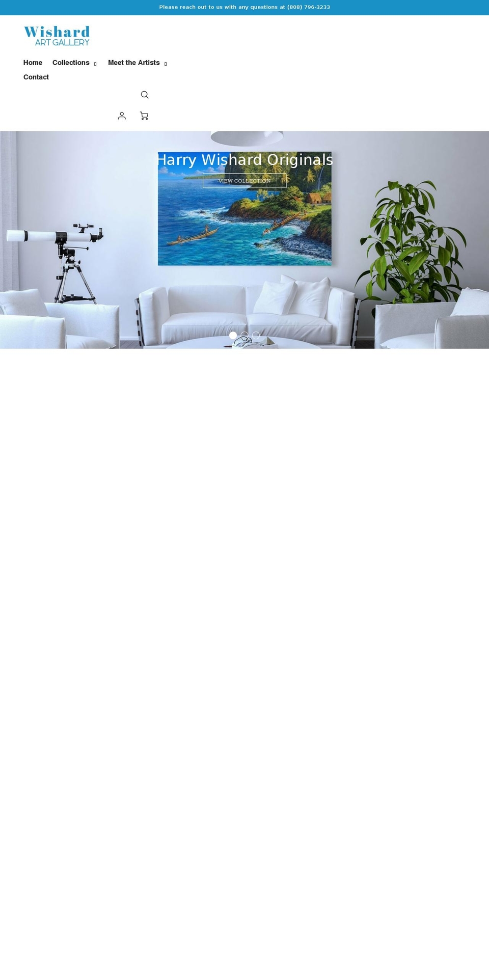 wishardartgallery.com shopify website screenshot