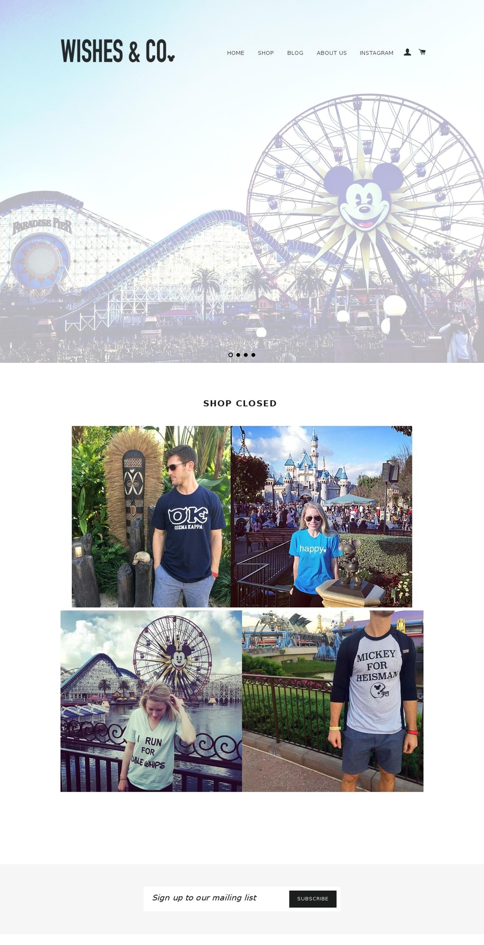 wishesandco.com shopify website screenshot