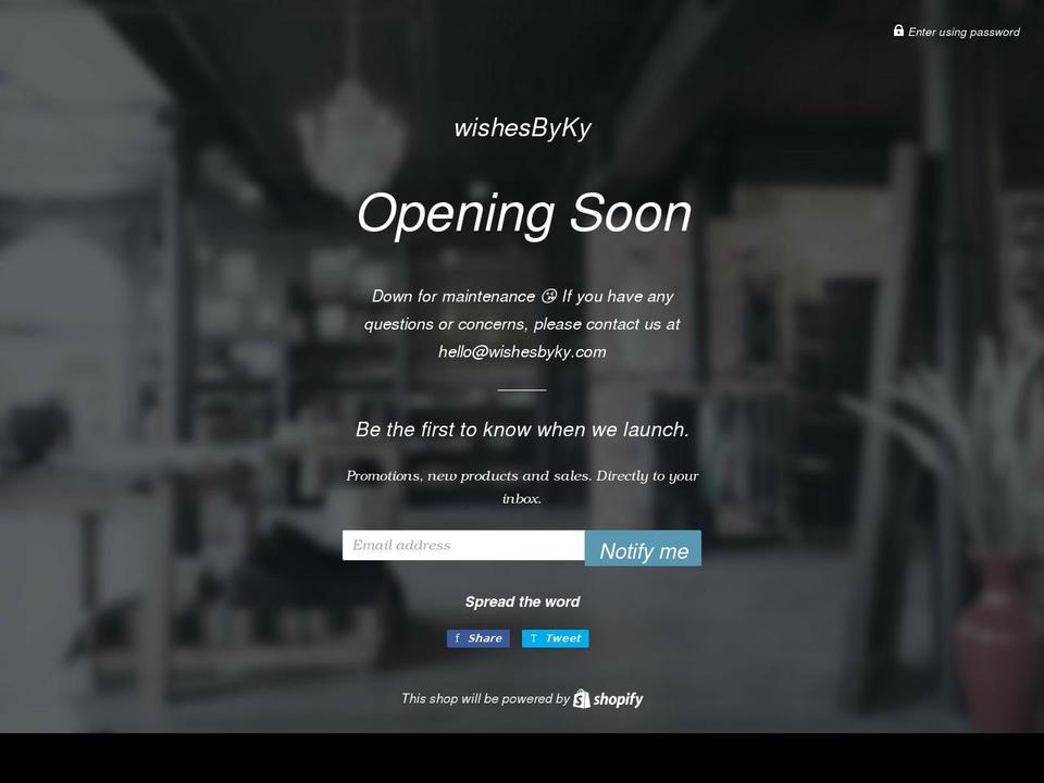 wishesbyky.com shopify website screenshot