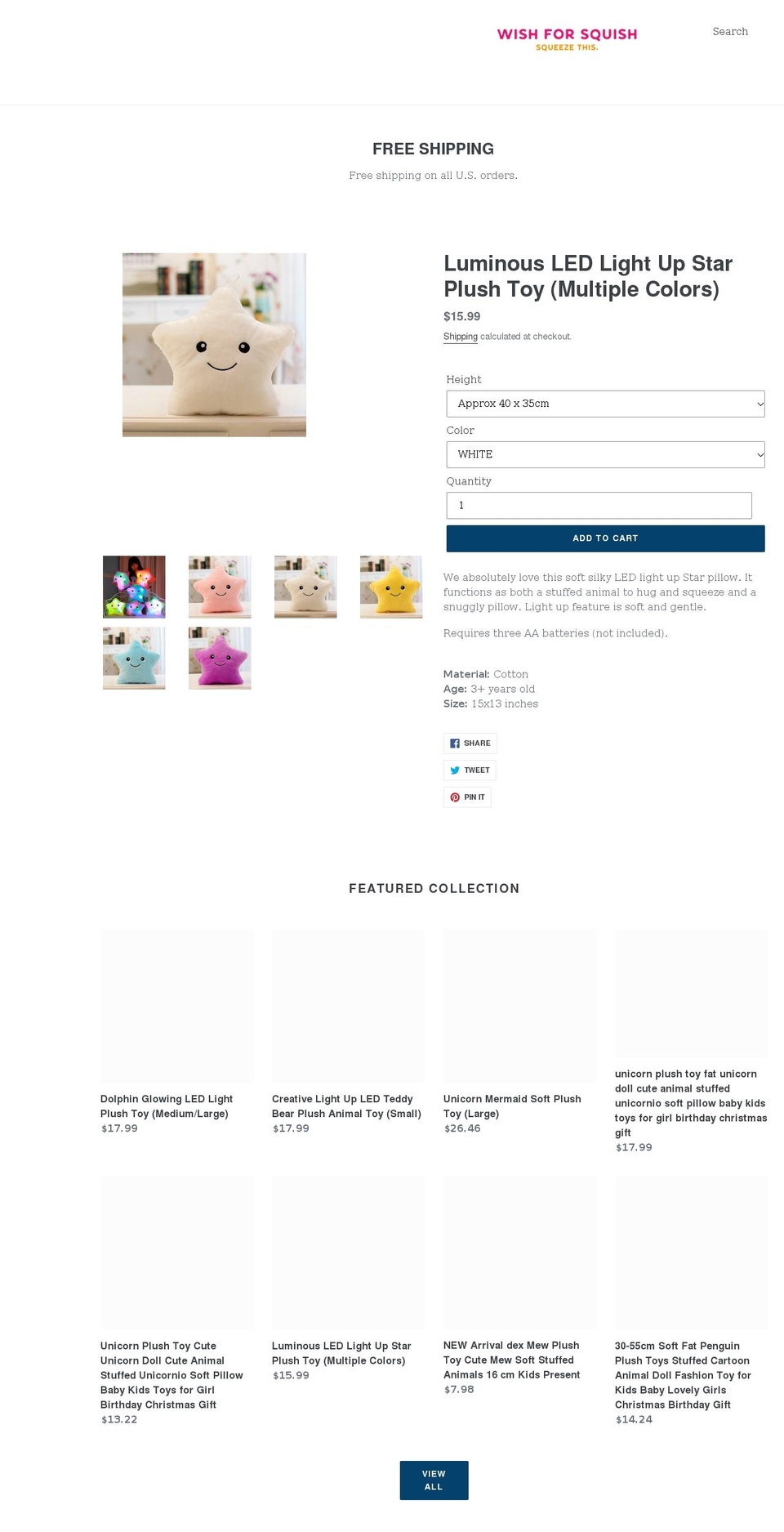 wishforsquish.com shopify website screenshot