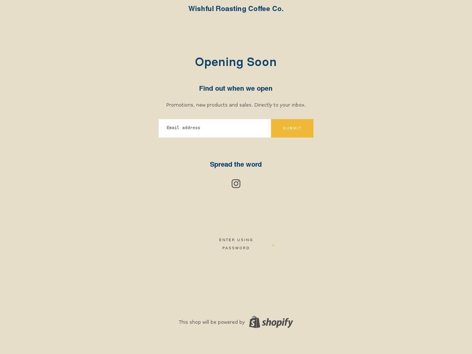 wishfulroasting.com shopify website screenshot