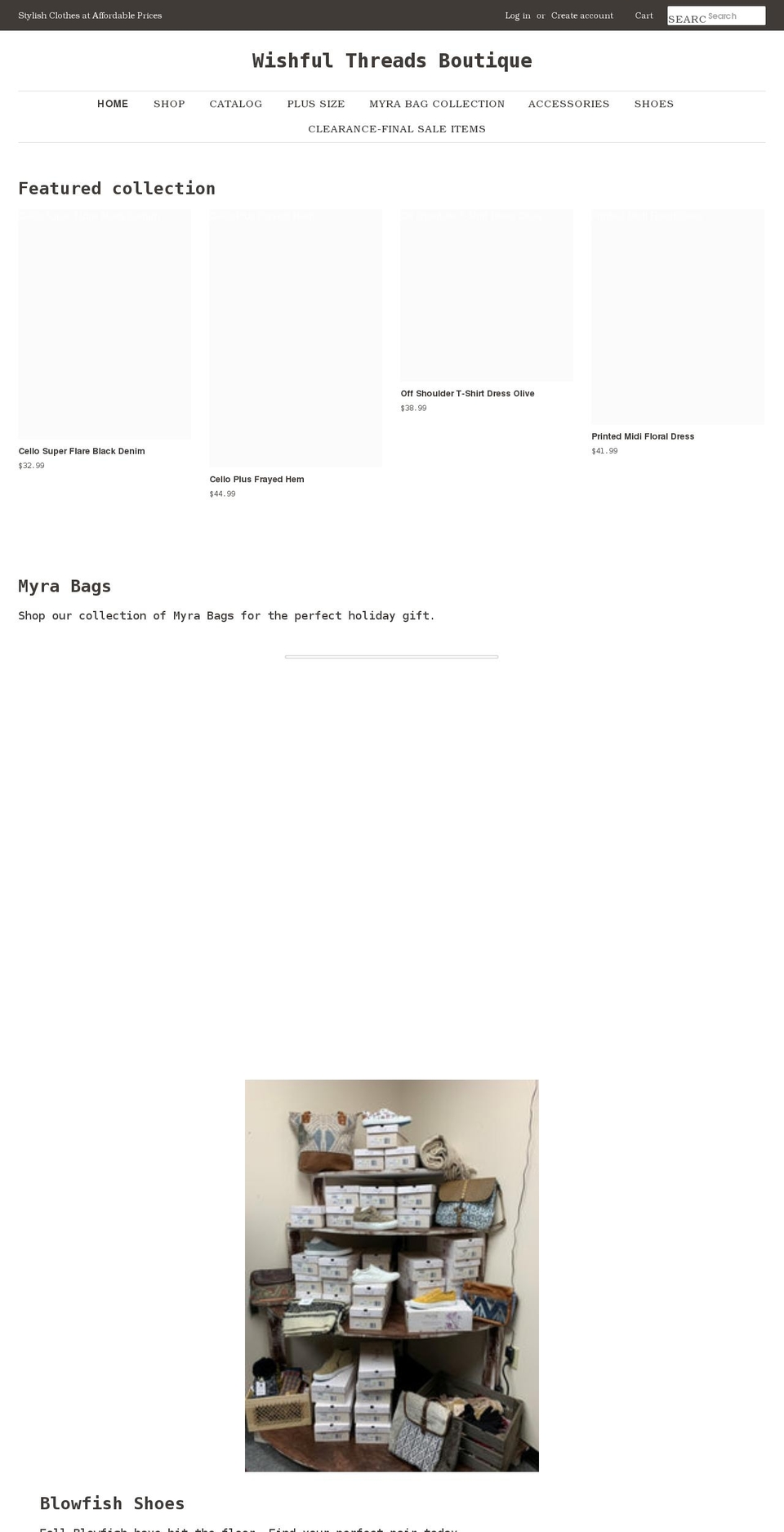 wishfulthreads.com shopify website screenshot