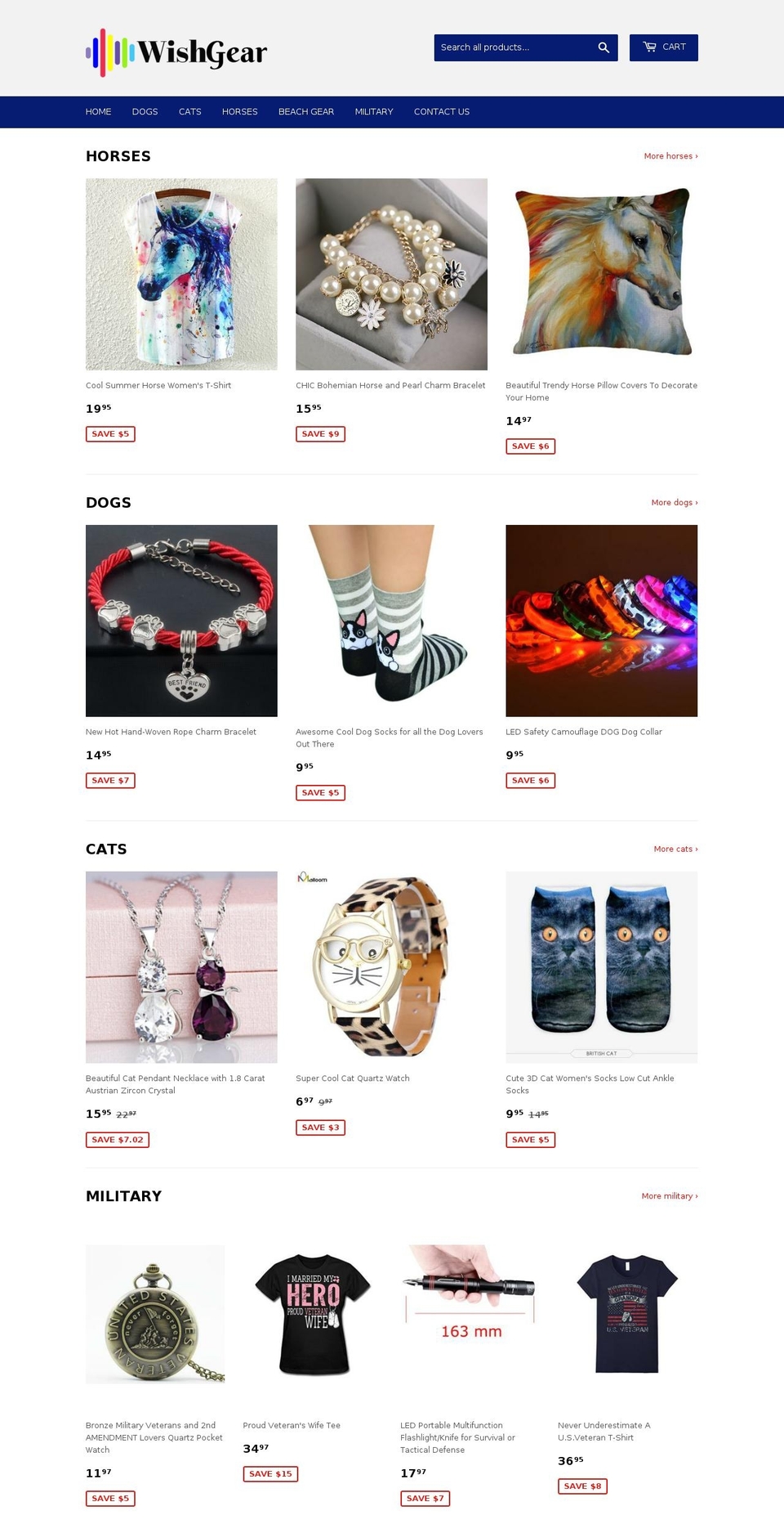 wishgear.com shopify website screenshot