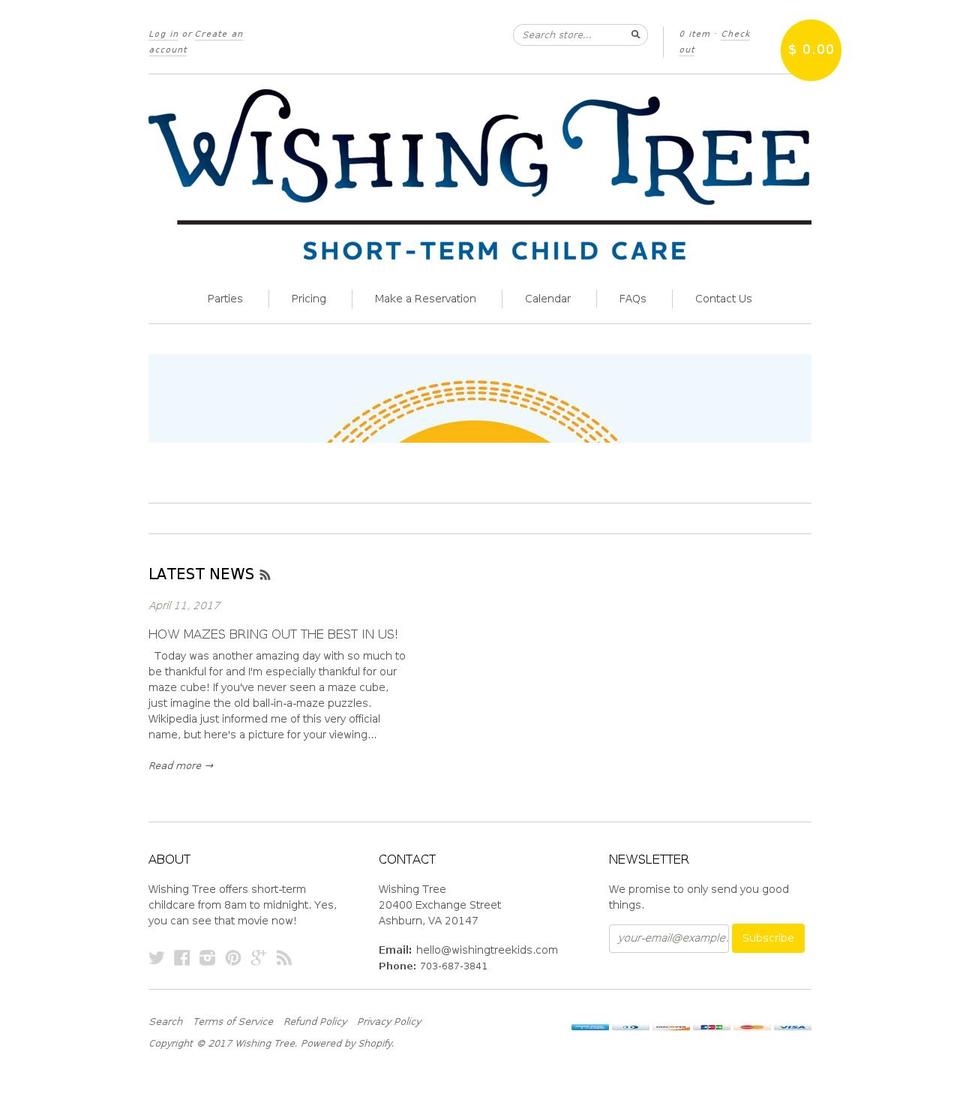 wishingtreekids.com shopify website screenshot
