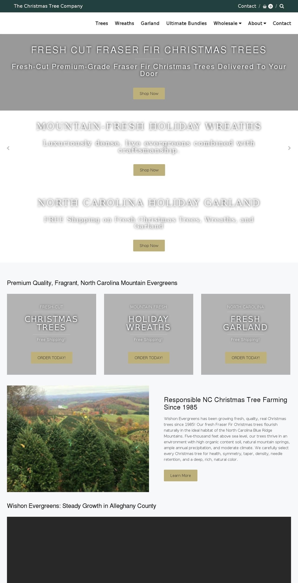 wishonevergreens.com shopify website screenshot