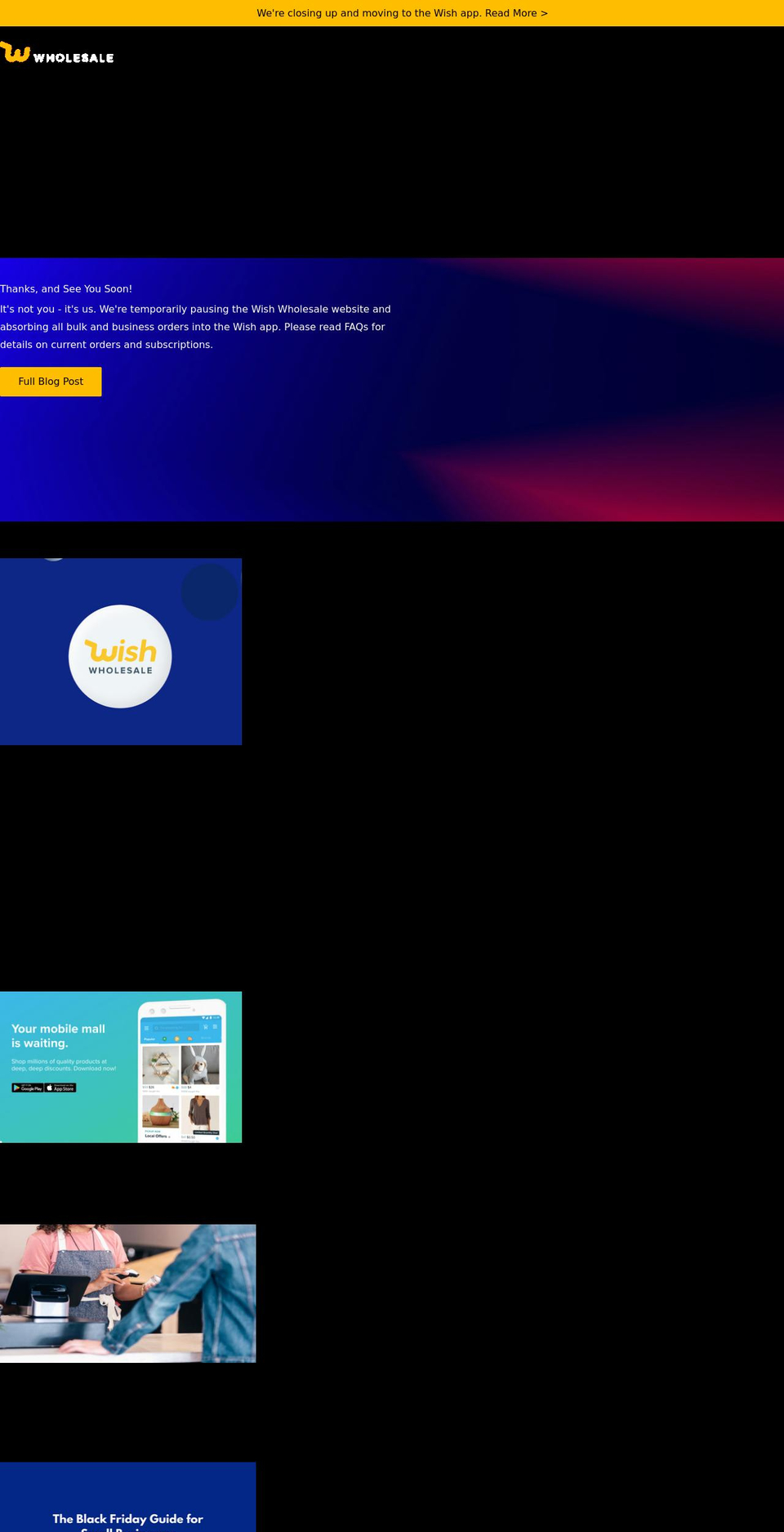 wishwholesale.com shopify website screenshot