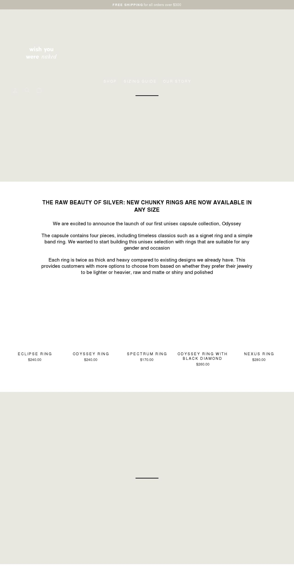 wishyouwerenaked.com shopify website screenshot