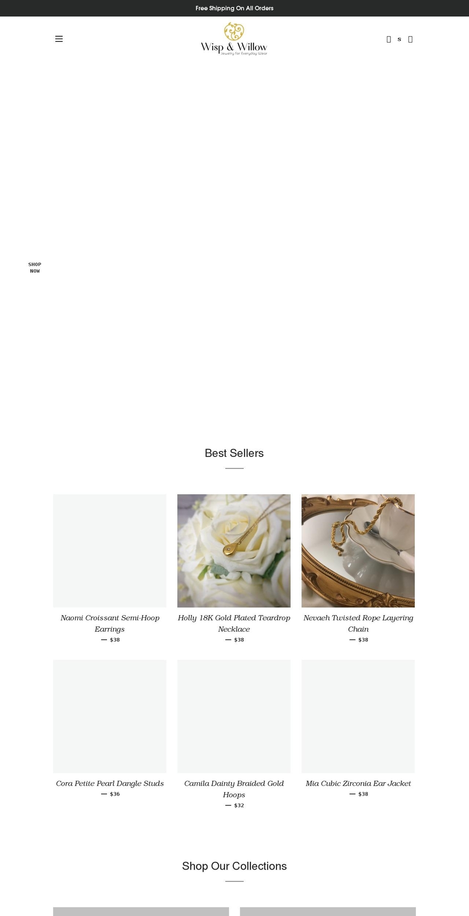 wispwillow.com shopify website screenshot