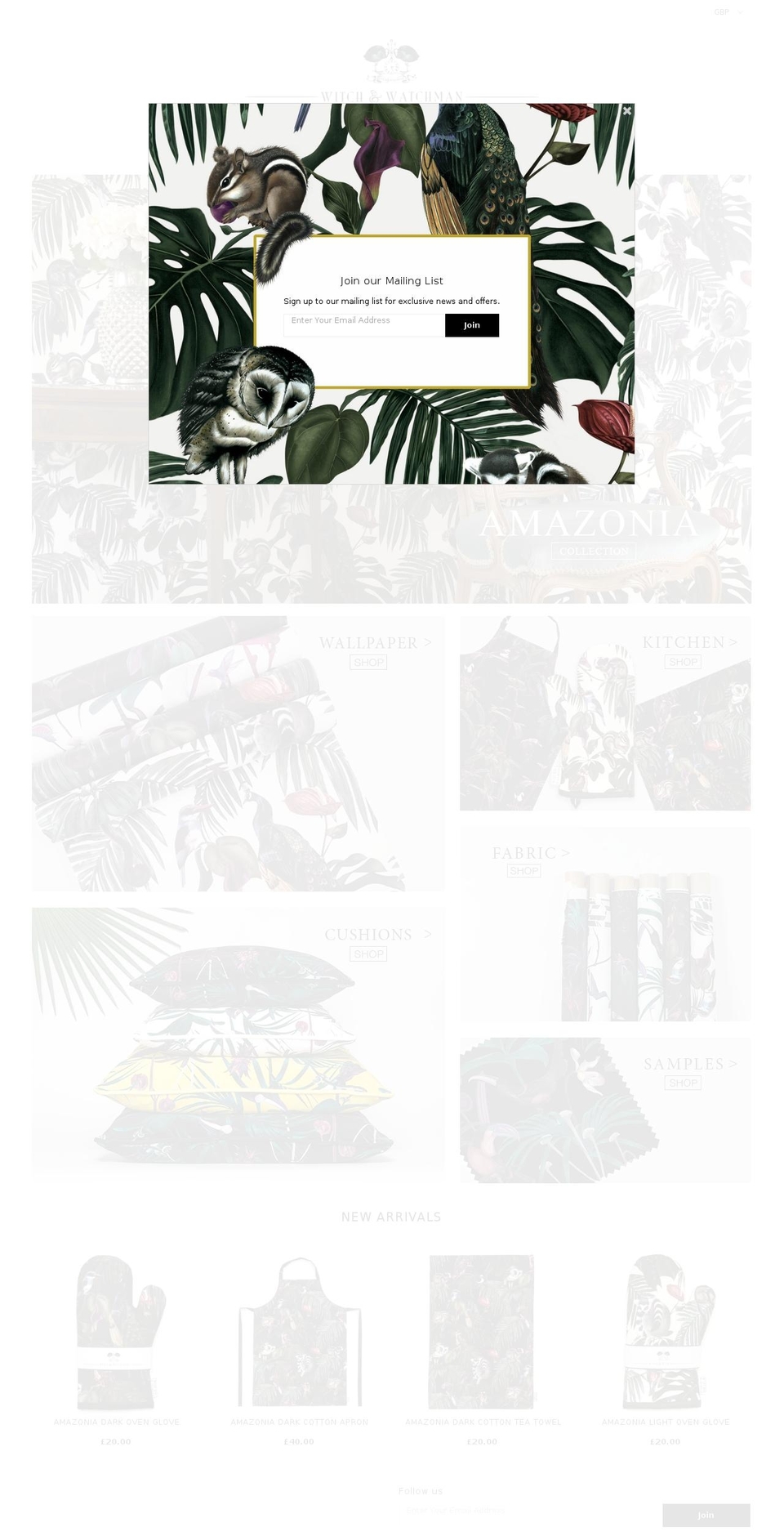 witchandwatchman.com shopify website screenshot