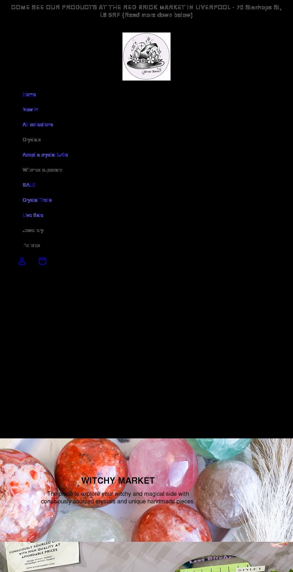 witchymarket.com shopify website screenshot