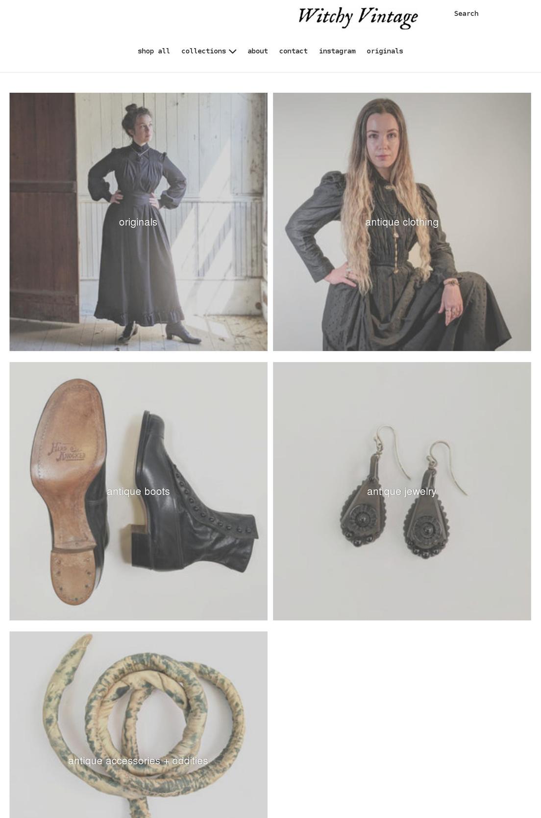 witchyvintage.com shopify website screenshot