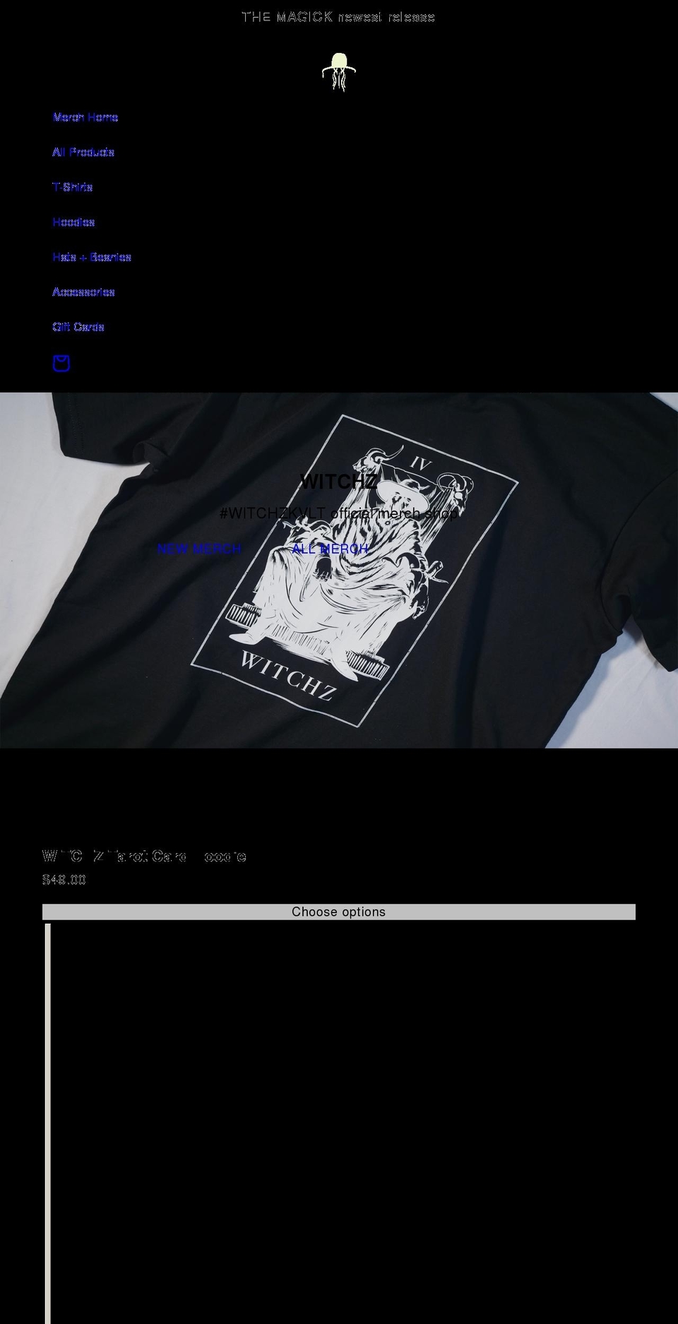 witchz.myshopify.com shopify website screenshot