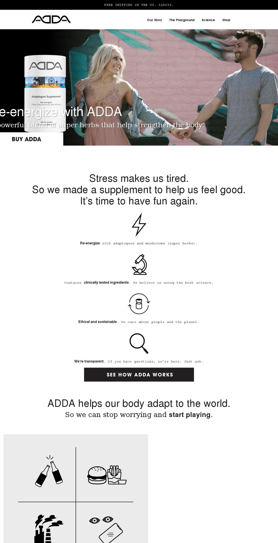withadda.com shopify website screenshot