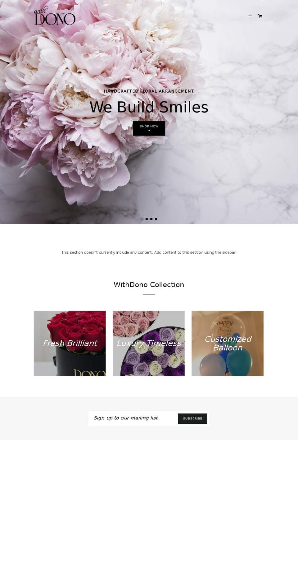 withdono.com shopify website screenshot