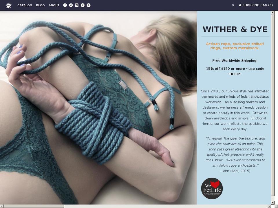 witheranddie.com shopify website screenshot