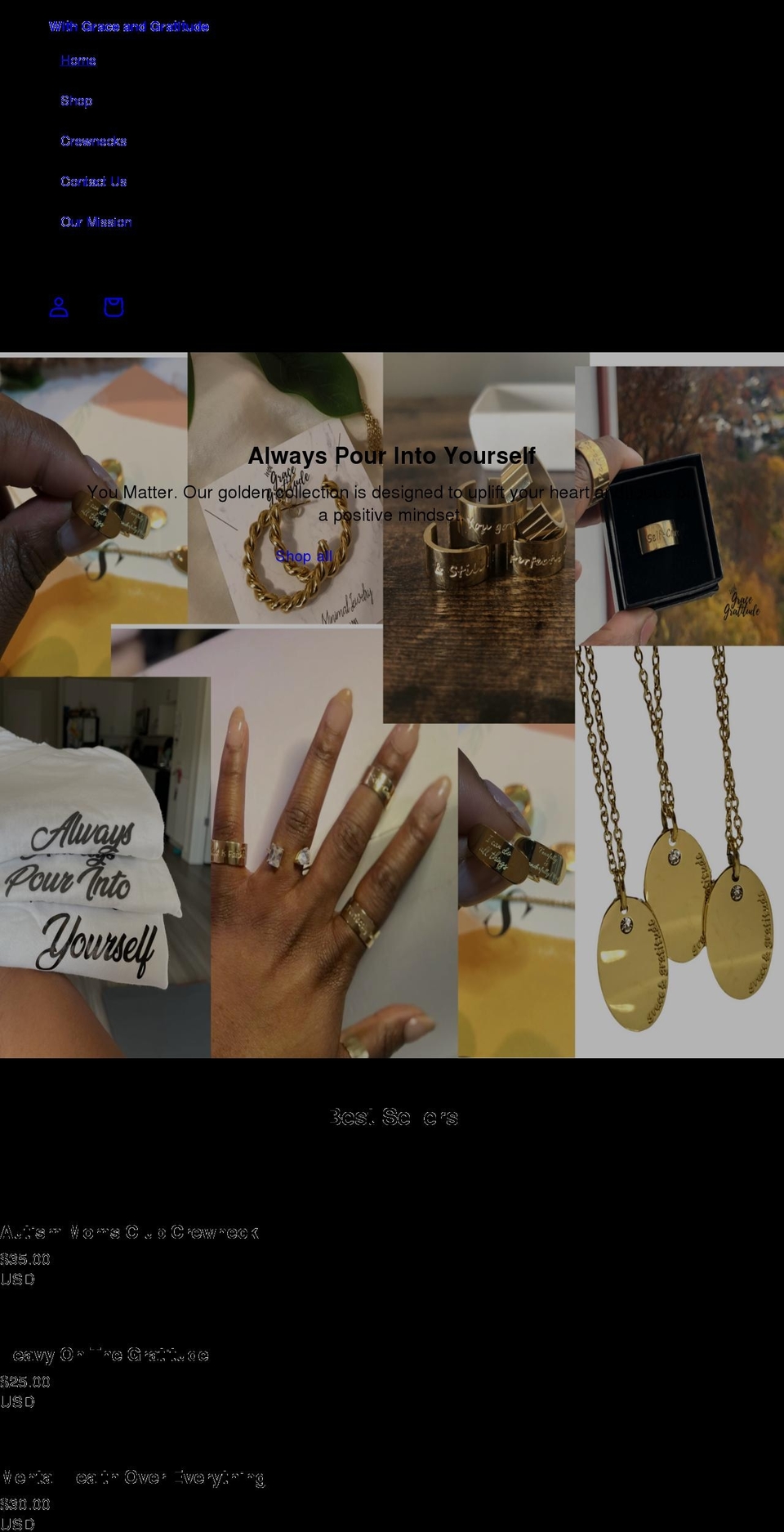 withgraceandgratitude.co shopify website screenshot