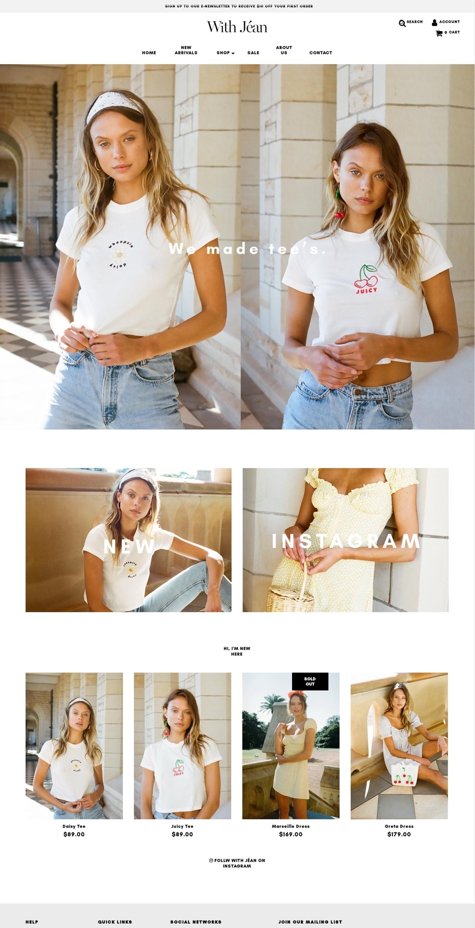 withjean.com.au shopify website screenshot