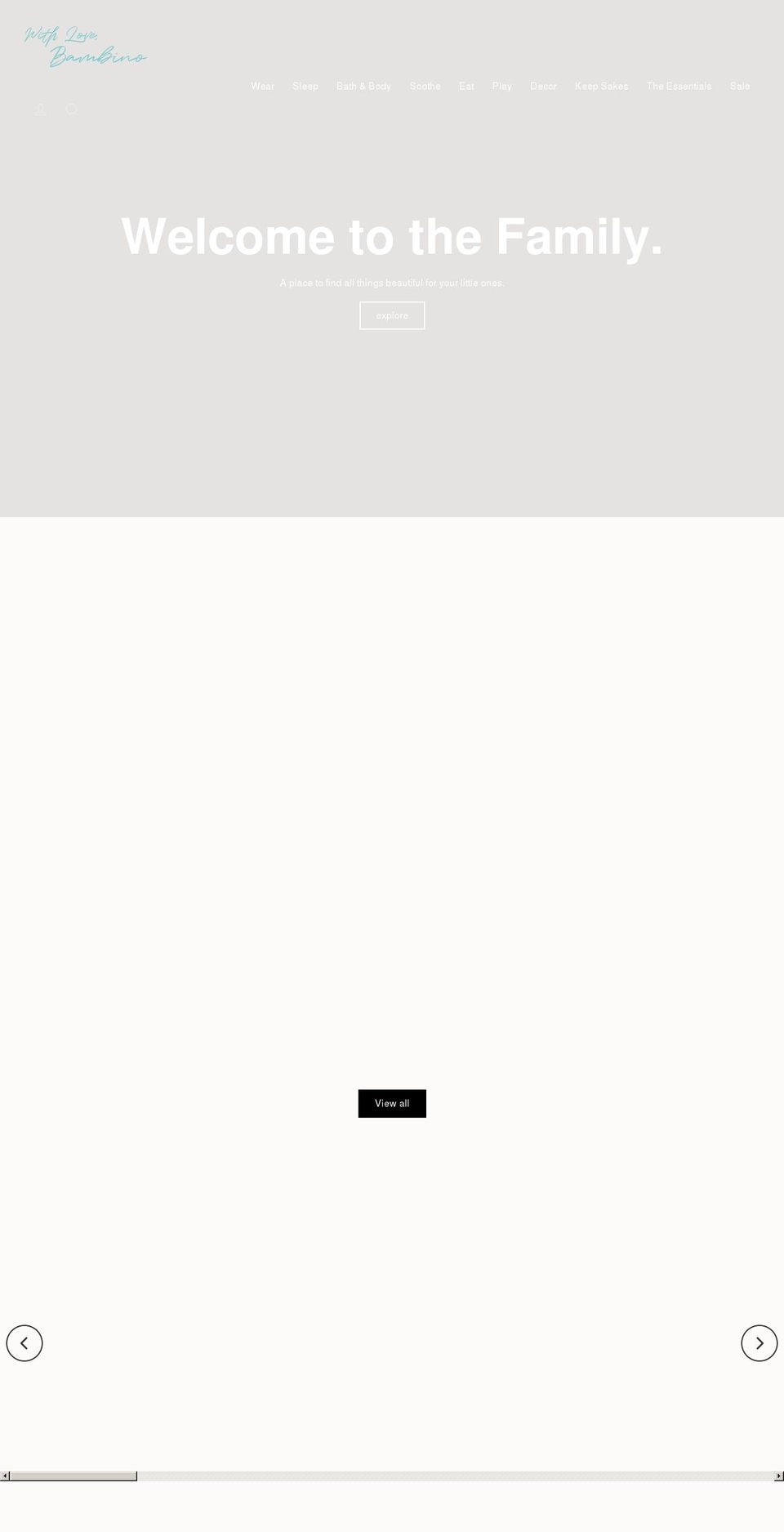 withlovebambino.com.au shopify website screenshot