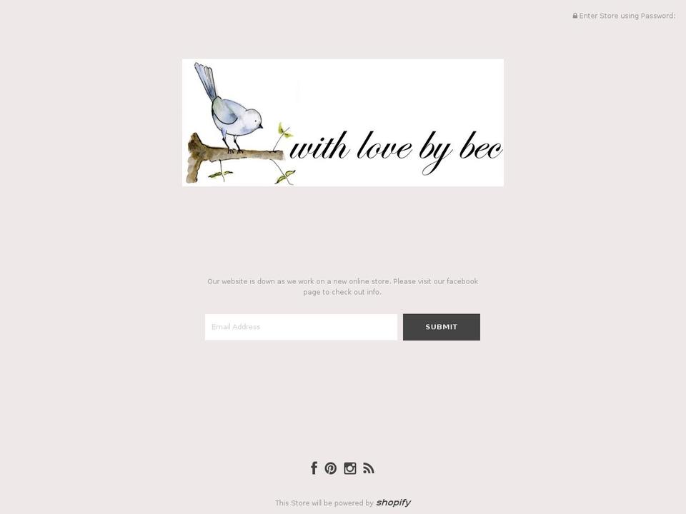 withlovebybec.com.au shopify website screenshot