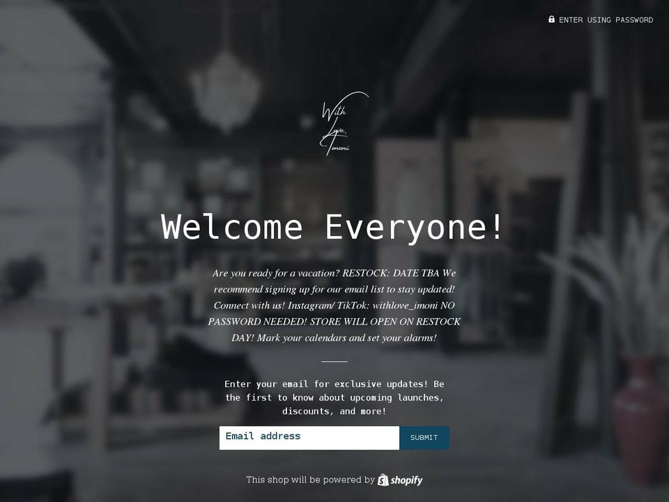 withloveimoni.com shopify website screenshot