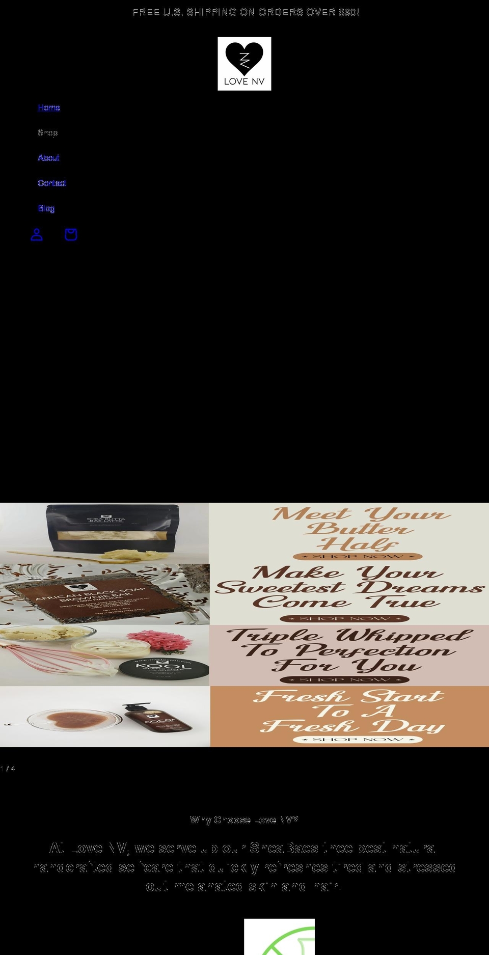 withlovenv.com shopify website screenshot