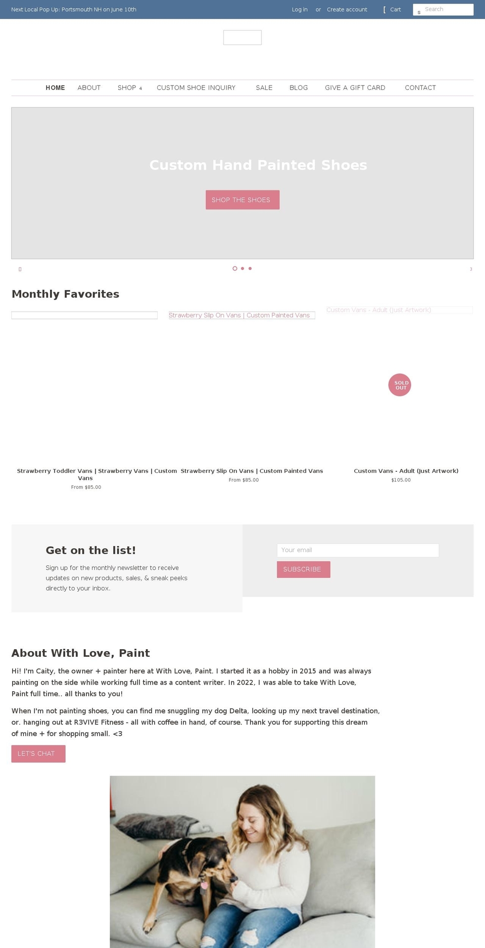 withlovepaint.com shopify website screenshot