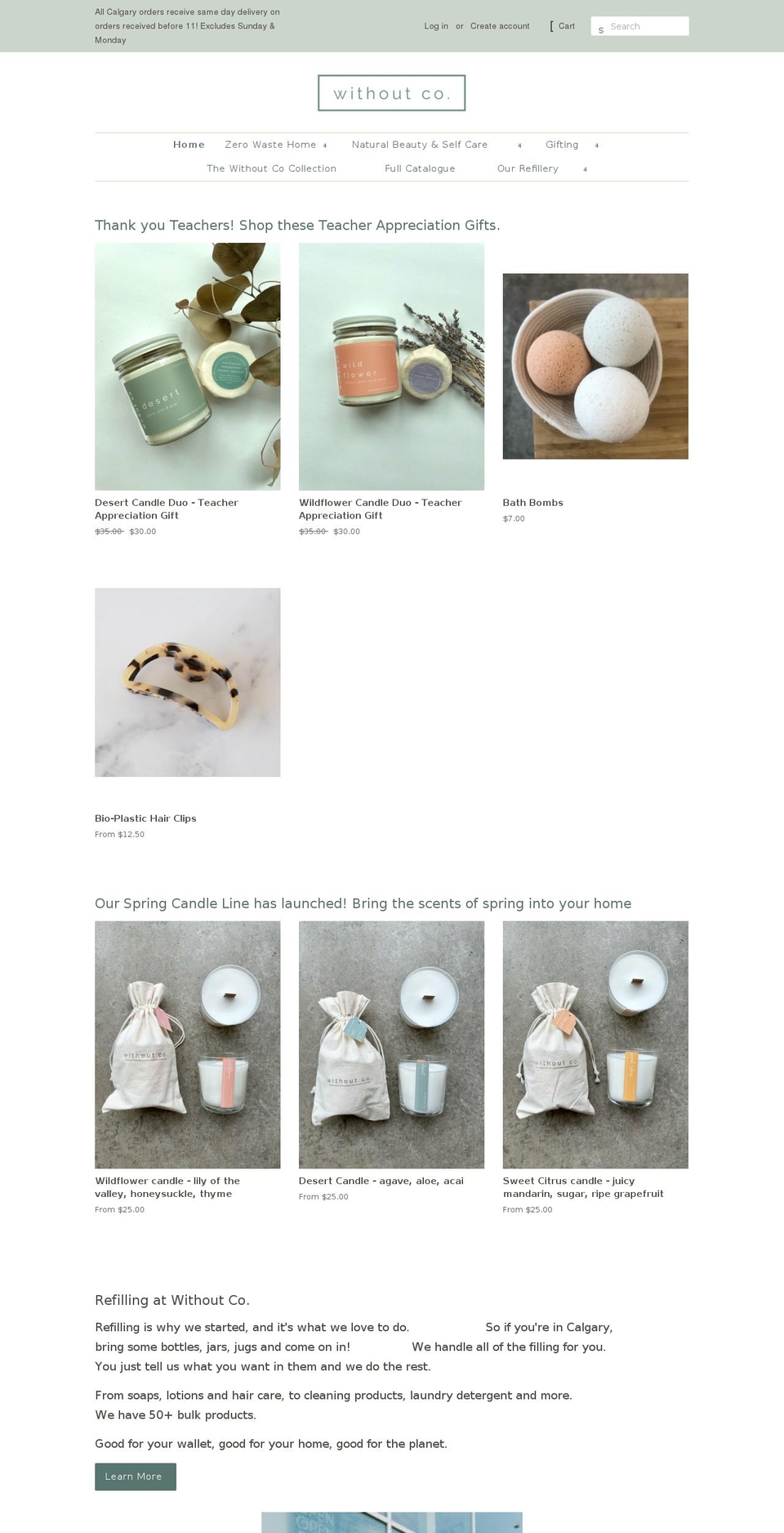 withoutco.com shopify website screenshot