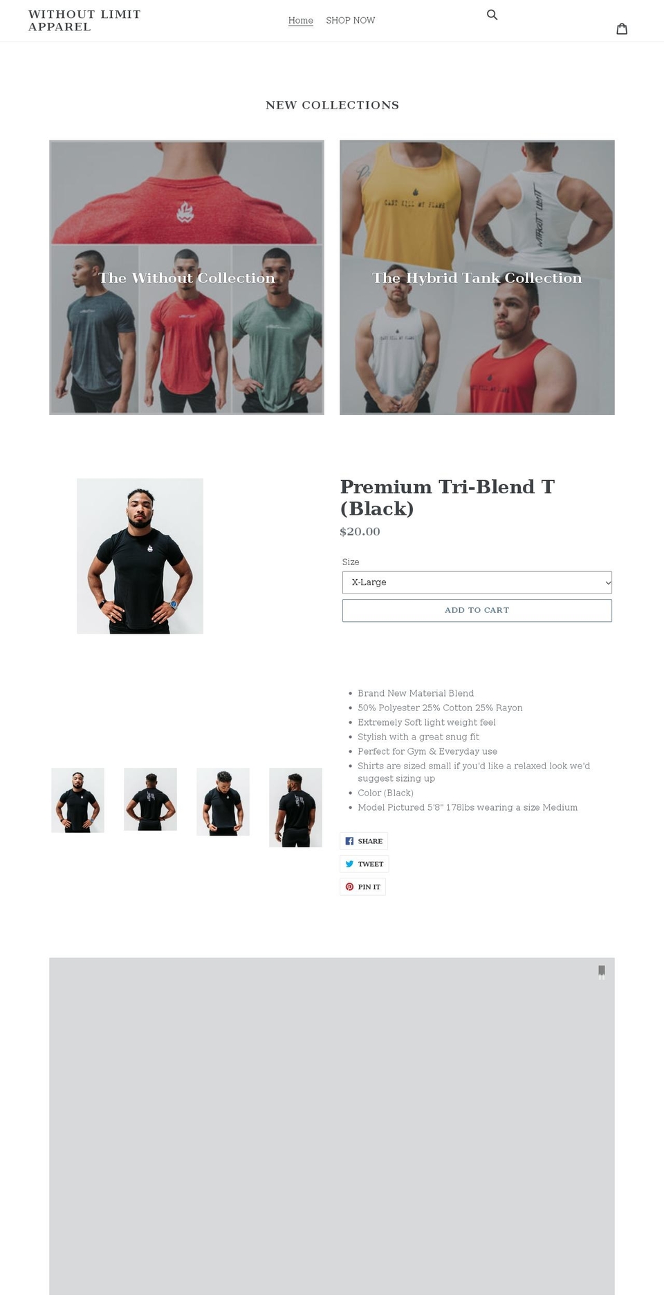 withoutlimitapparel.com shopify website screenshot