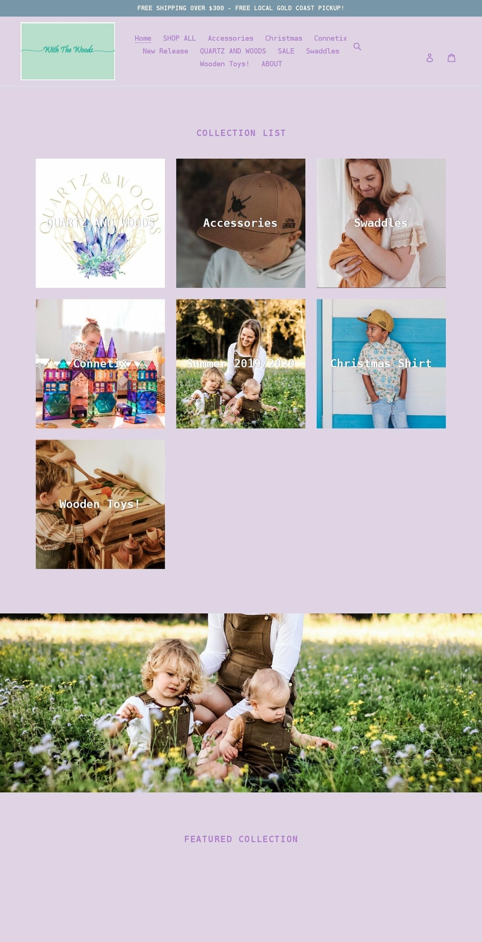 withthewoods.com.au shopify website screenshot