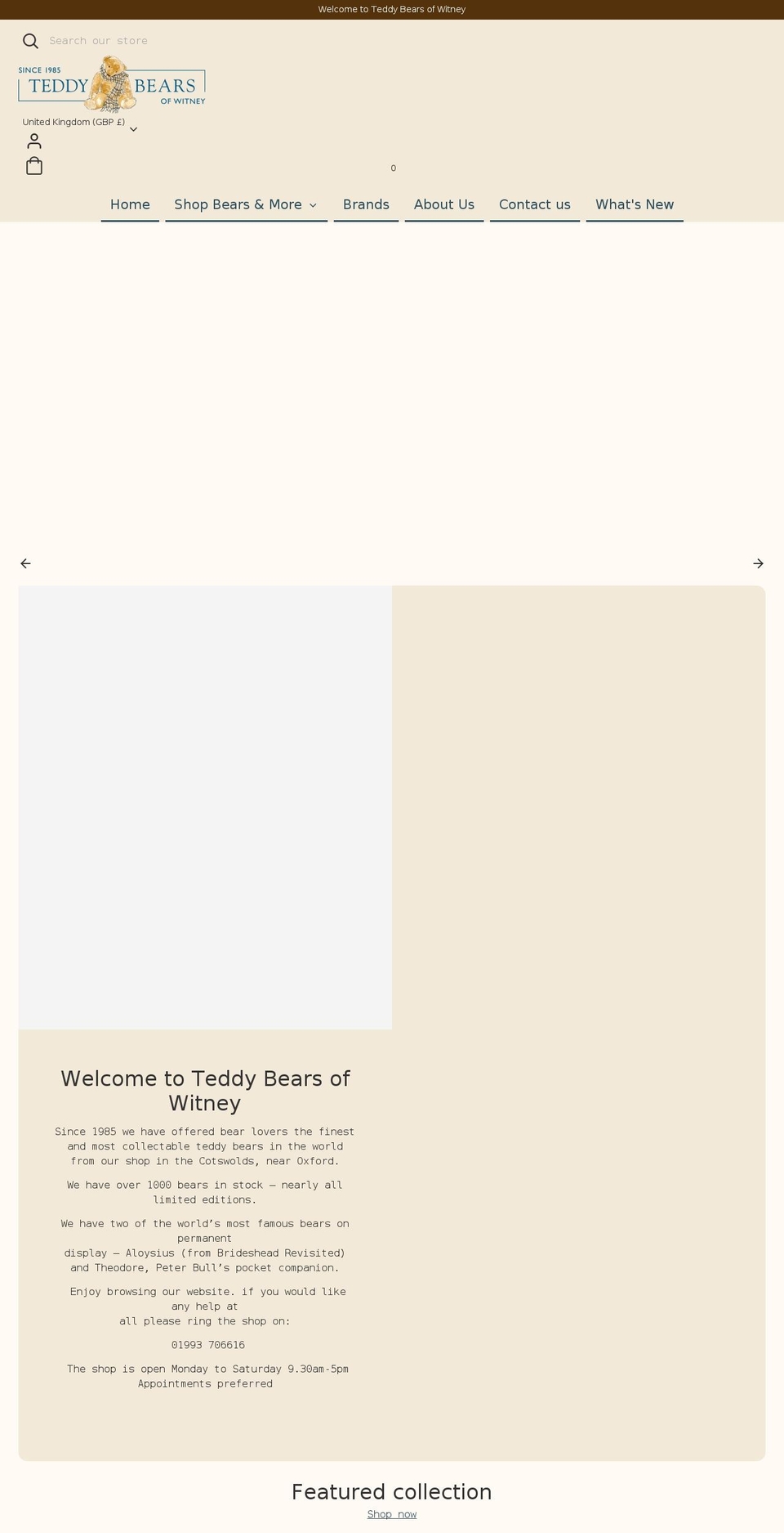 witneybears.co.uk shopify website screenshot