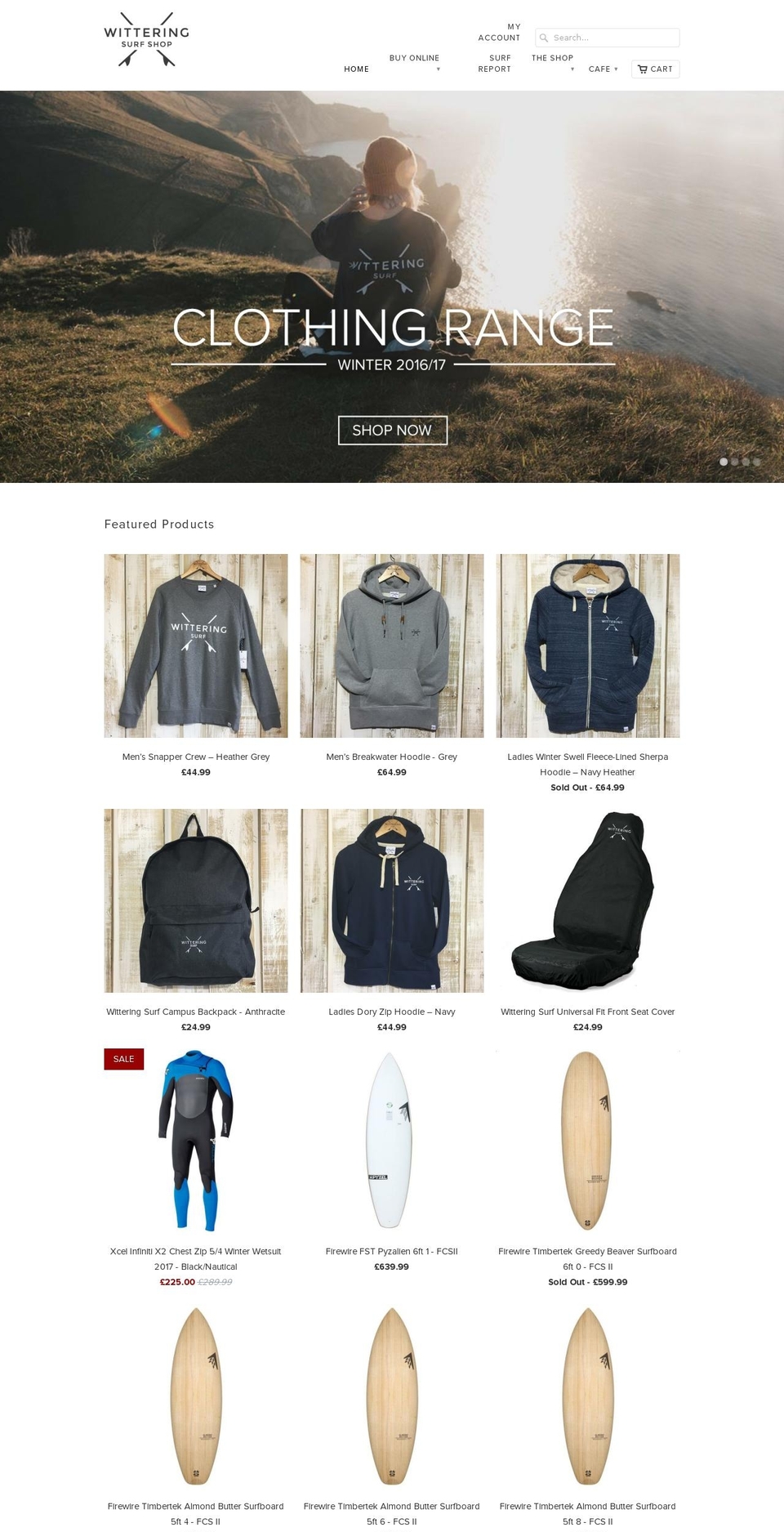 witteringsurfshop.com shopify website screenshot
