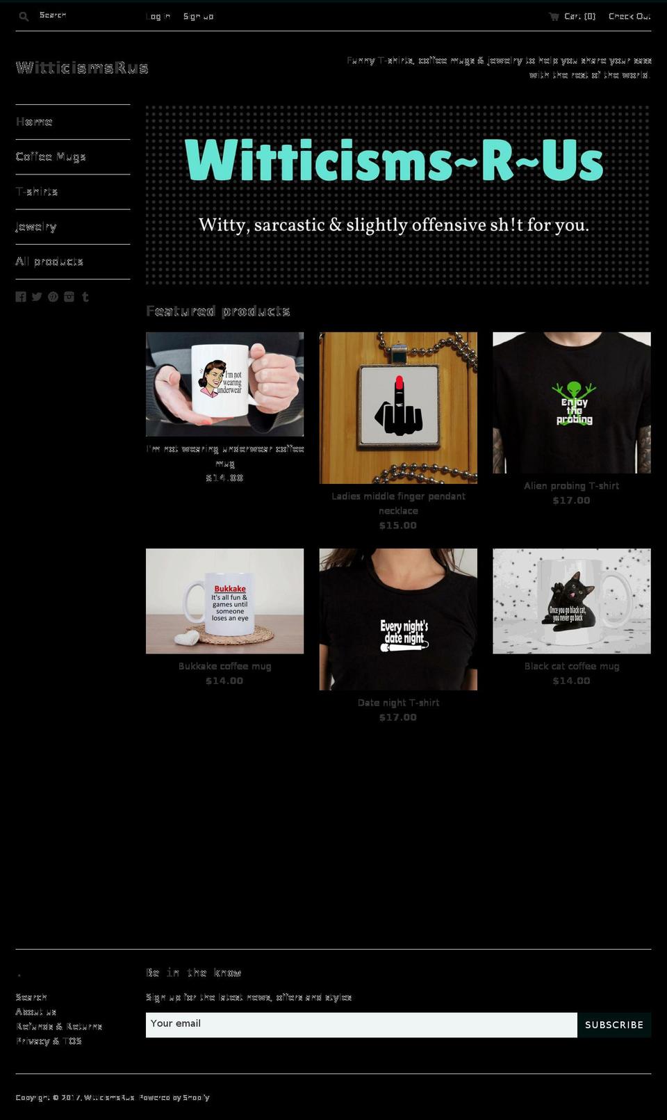witticismsrus.com shopify website screenshot