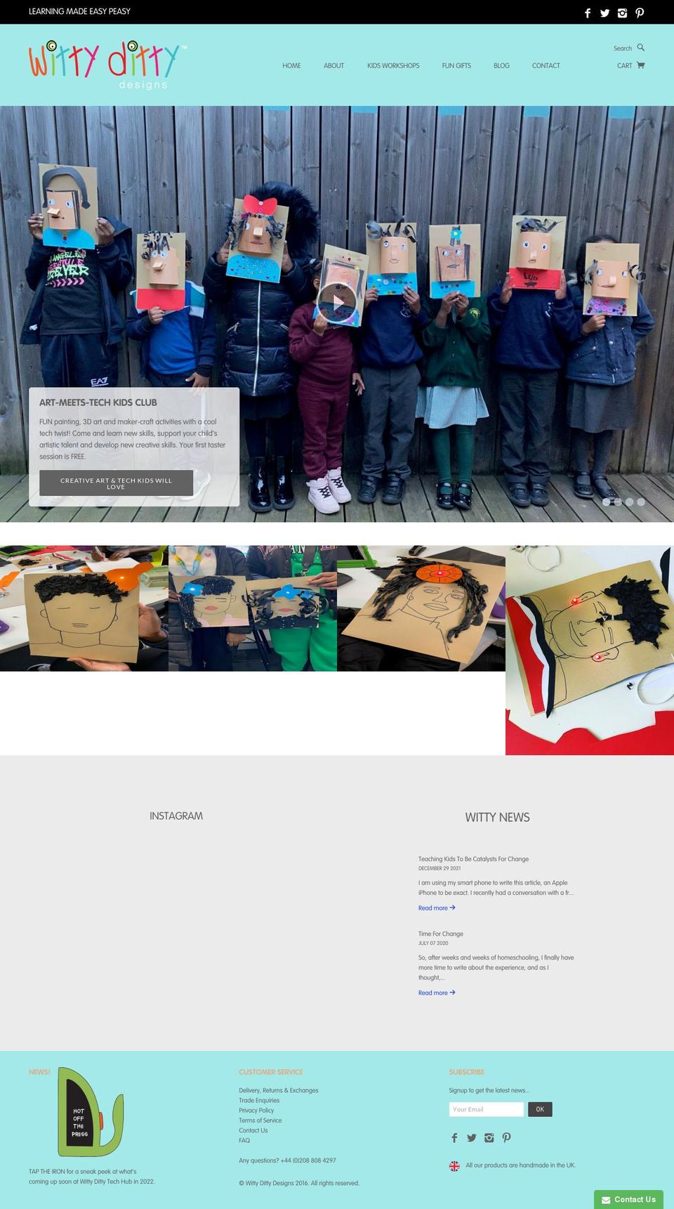 wittydittydesigns.com shopify website screenshot