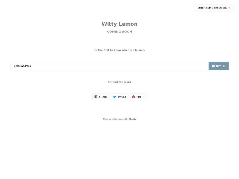 wittylemon.com shopify website screenshot