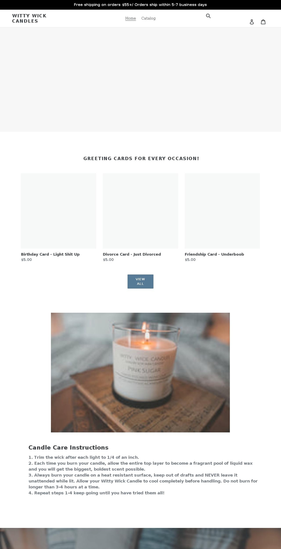 wittywickcandles.com shopify website screenshot