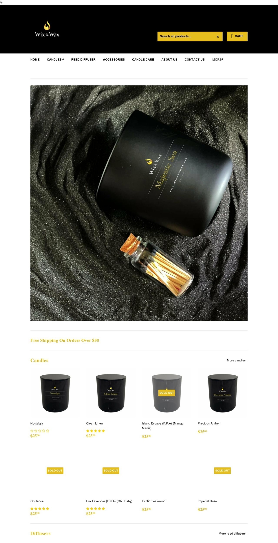 wixandwax.net shopify website screenshot