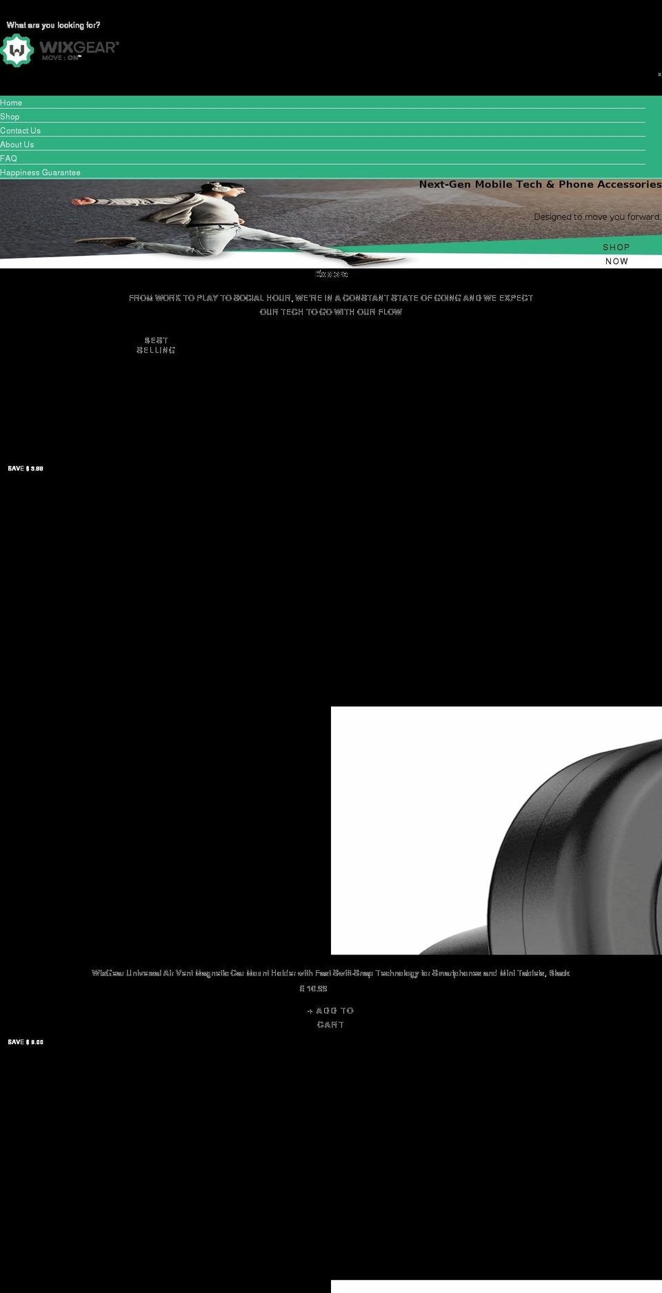 wixgear.com shopify website screenshot