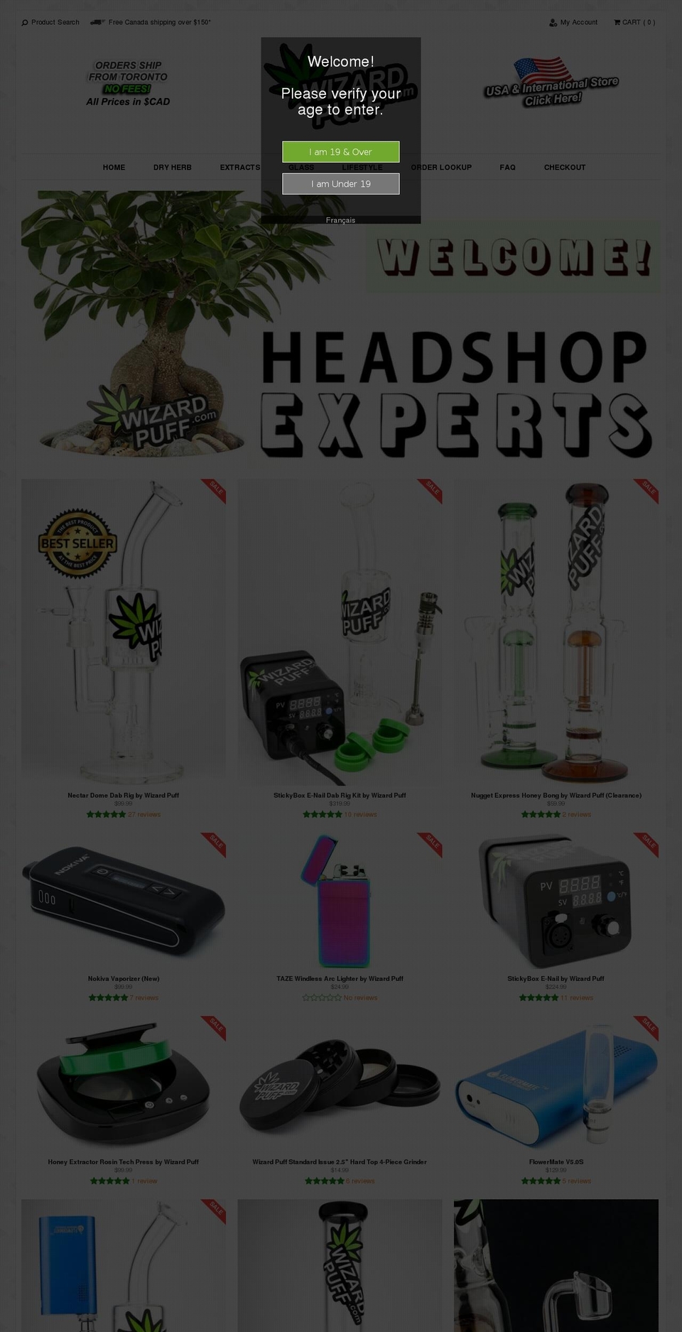 wizardpuffcanada.myshopify.com shopify website screenshot
