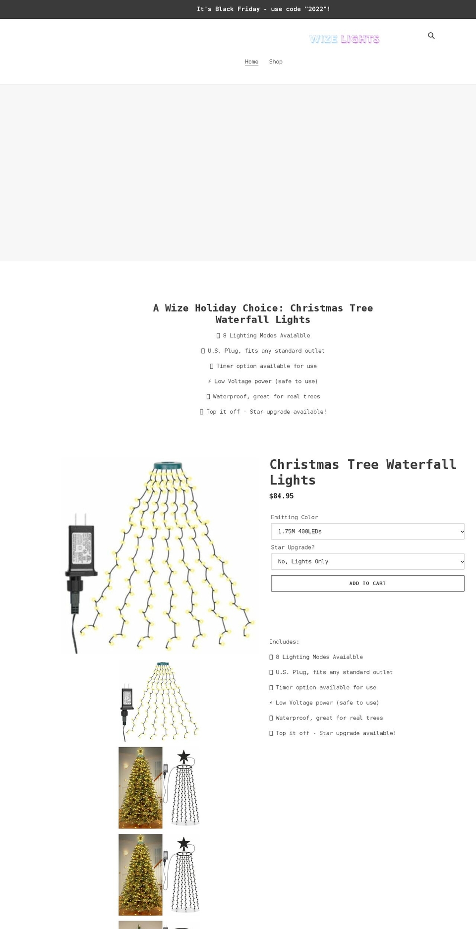 wizelights.com shopify website screenshot