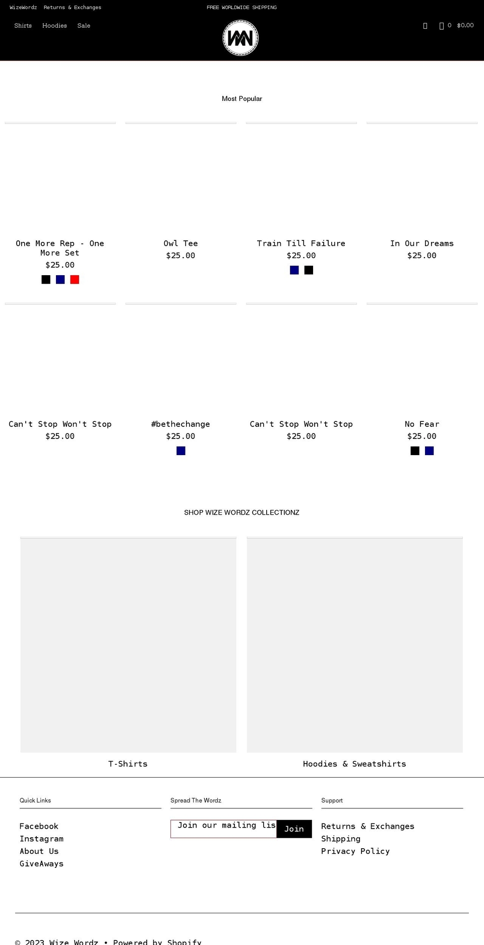 wizewordz.shop shopify website screenshot